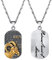 PROSTEEL Anhänger Halskette, Sternbilder Sternzeichen Widder Dog Tag Erkennungsmarke Anhänger mit Kette, Edelstahl Horoskop Astrologie Halsschmuckk