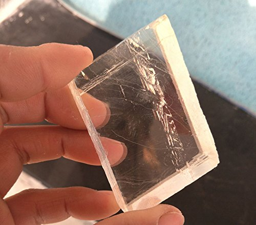 AITELEI Cristal de calcita blanco natural de 1 lib de calcita óptica islandesa Spar mineral curativo piedras crudas cristales de roca áspera para tumbling, cabbing