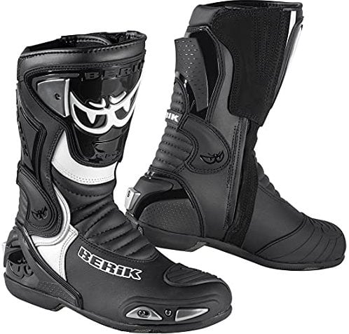 Berik Losail Stivali da moto (Black/White,44)
