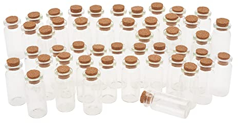 VBS XXL 48er-Pack Glasflaschen mit Korken 10ml Glasröhrchen
