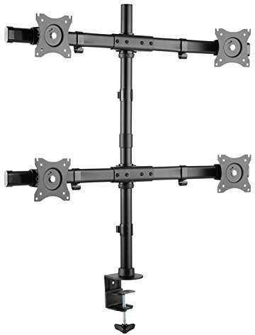 RICOO Monitor Halterung 4 Monitore Tischhalterung TS8411 Monitorhalterung für 13–27 Zoll Monitorarm zur Tischmontage VESA 75x75 100x100 Bildschirmhalterung schwenkbar Monitorhalter höhenverstellbar