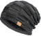 Vgogfly Slouchy Beanie für Herren Wintermützen für Jungs Coole Beanies Herren Gefüttert Strick Warm Dicker Skully Strumpf Binie Hut, Schwarz, Einheitsgröße