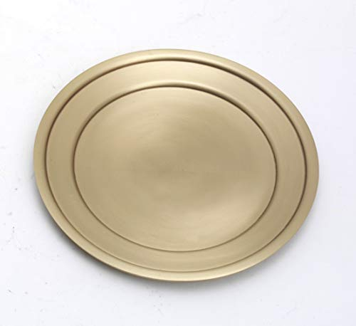Kerzenteller, Dekoteller Messing Gold matt satiniert (Innen Ø 7,5 cm, Außen 11 cm)