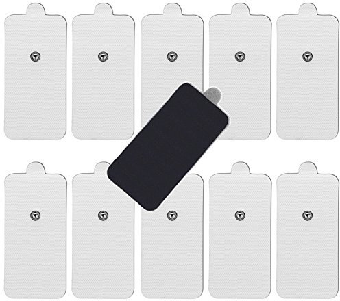 LiteTour 10 große Elektroden für TENS-Gerät, selbstklebende Ersatz-Pads, 5 x 10,2 cm mit 3,5-mm-Snap-Anschlüssen, kompatibel mit den meisten TENS-Geräten und Massagegeräten