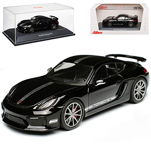 Porsche Cayman 981c GT4 Coupe Schwarz mit Silbernen Streifen 2013-2016 1/43 Schuco Modell Auto Modell Auto