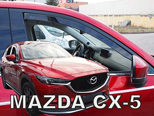 J&J AUTOMOTIVE | Windabweiser Passend Für CX-5, CX5 ab 2017, Heko Regenabweiser, Getönt, Set 2-Teilig, Vorne, Aerodynamisch