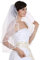 SAMKY Brautschleier, 2 Etagen, 0,64 cm, Schleier mit Schleife, Strass, Kristall, Brautschleier, Hochzeitsschleier, 2 Etagen, Elfenbein, Elbow Length 30