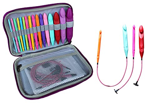 LEEYIEN Austauschbare Häkelnadel-Set Afghanische Häkelnadeln Tunesische Häkelnadeln Set