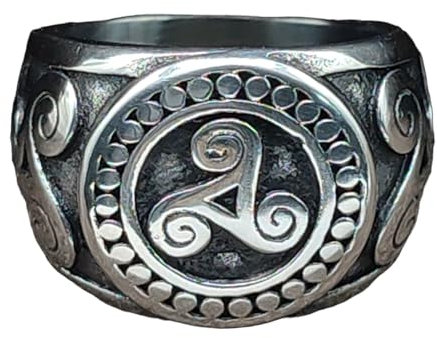 Kiss of Leather Ring Triskele aus Edelstahl, Gr. 55-70 (68 (21.6))