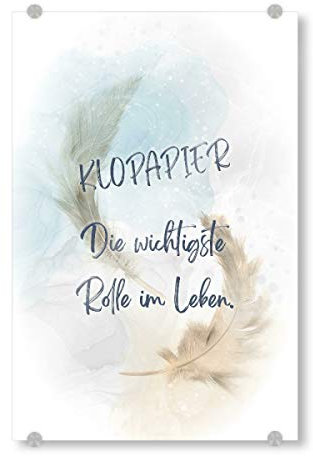 artboxONE Acrylglasbild 45x30 cm Typografie Klopapier, die Rolle des Lebens - Bild sprüche hamstern klopapier