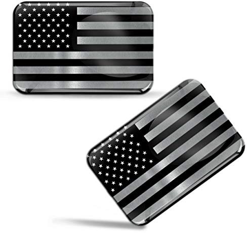 Biomar Labs® 2 x Aufkleber 3D Gel Silikon Stickers Vereinigte Staaten Amerika America United States Flag USA Silber Flagge Fahne Auto Motorrad Fahrrad Fenster Tür PC Handy Tablet Laptop F 132