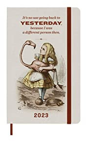 Moleskine Wochenplaner 2023, 12-monatiger Kalender, Limitierte Edition Alice im Wunderland, Wochenplaner mit Hardcover und Elastikverschluss, Taschenformat 13x21cm