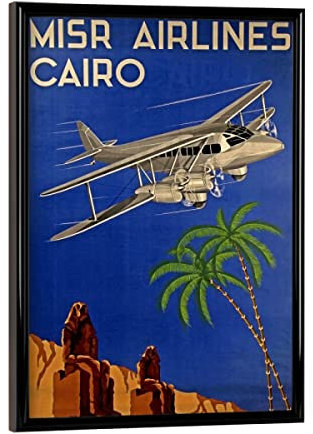 artboxONE Poster mit schwarzem Rahmen 18x13 cm Reise Egypt Poster Vintage Travel Art Print