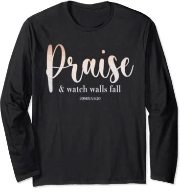 Christliche Anbetung Lob Uhr Giants Fall Faith In God Langarmshirt