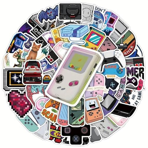 HNTR Retro-Gamer-Aufkleber, 50 Aufkleber für Gaming-Controller und Konsole