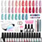 Gel Nail Polish Set VANREESA 16 Colours Gel Nail Polish Kit with U V Lamp White Red Pink Blue Gels Polishs Set with Base and Top Coat Manicure Art Salon DIY at Home Gifts for Women