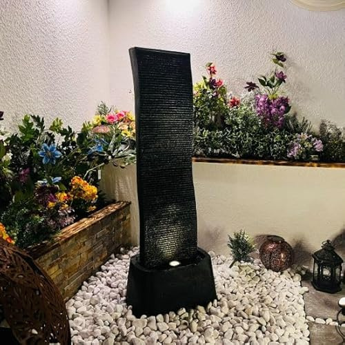 Nior Cascade Contemporary Water Feature Mains Power With Cover