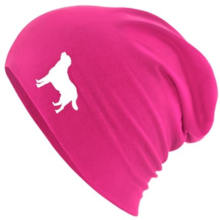Huuraa Slouch Beanie Labrador Retriever Silhouette Geschenk | Erwachsenen Wintermütze Baumwolle und Elasthan Mütze Geschenkidee doppellagige Baumwollmütze