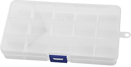 Jagowa 15 Grids Plastic Jewellery Organiser Bead Earring Storage Box Clear Plastic Storage Container With Adjustable Dividers for Small Accessories (Transparent)