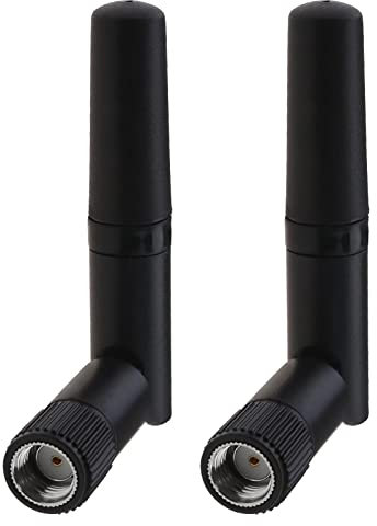 The Lord of the Tools 2pcs Mini Antenne WiFi Double Bande 2.4GHz 5.8Ghz RP-SMA Mâle Angle Droit Antenne pour Carte Réseau PCI PC Ordinateur de Bureau Gaming Carte Mère Routeur sans Fil