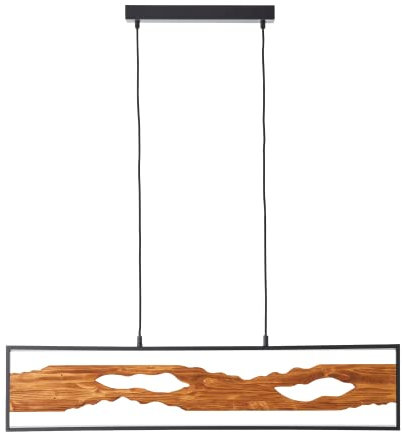 Brilliant LED Pendelleuchte 100cm Schwarz/Holz - Aluminium/Metall Deckenlampe für Esstisch und Wohnzimmer - Verstellbare Lampe