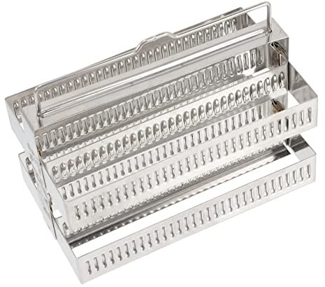 VILLFUL 1pcs Stainless Steel Microscope Slide Holder and Lightweight Staining Rack for Slides Microscope Accessory for Laboratory Use