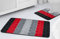 La Maison Bathroom Rug Set 2 Piece Hex Stripe Ombre Non Slip Bath Mat and Pedestal Mat Set Quick Dry Shower Bath Super Soft Toilet Mat Set (Red)