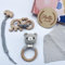 YaYiBo Personalisierte geschenke baby: rassel baby... Neugeborenen geschenk 5pcs/set, geschenk zur geburt,baby geschenk mädchen/junge (Grey)