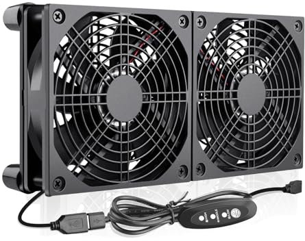 Wderair 120 mm 240 mm Computer-PC-Gehäuse, 5 V, USB-betriebener Ventilator mit variabler Geschwindigkeitssteuerung für Router, Modem, Xbox, DVR, Playstation, Receiver, Kühlung
