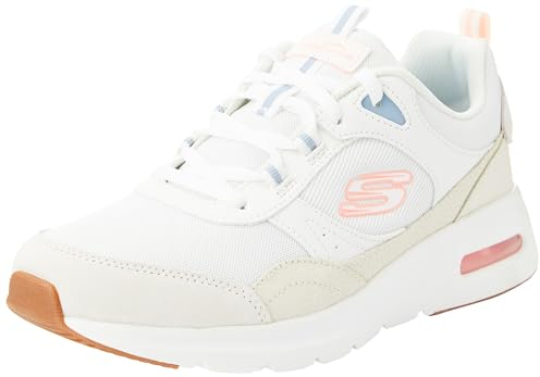 Skechers Damen Skech-AIR Court COOL Avenue, Off White Leather/Mesh/Multi Trim, 40 EU