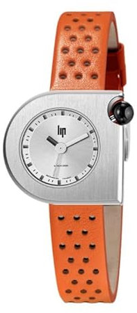 Lip Montre Mach 2000 - Mini Moon - Cuir Orange Perforé