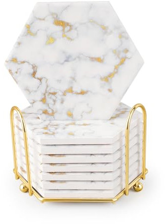 Untersetzer für Getränke, 8 Stück Untersetzer für Getränke mit Metallhalter mit Korkboden zum Schutz der Tischplatte