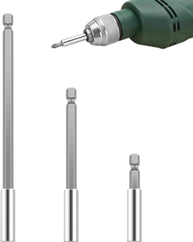 SVUPUE 3 PCS Portainserti, 1/4 Porta Inserti Lungo, Prolunga Avvitatore per la Maggior Parte Degli Avvitatori Elettrici, Trapani e Punte, 60/100 / 150 mm