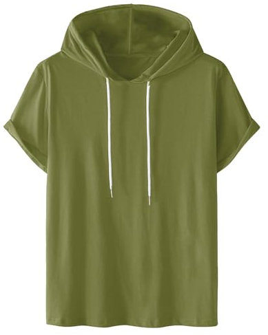Sweatshirt Herren mit Kapuze Dünn Kapuzen T-Shirt Kurzarm Hoodie Herren Sommer Sport Baumwolle T Shirt Oversized Tshirt Kapuzenpullover Kapuzenshirt Herren Trainings Kurzarmshirt Tee Top Sportswear