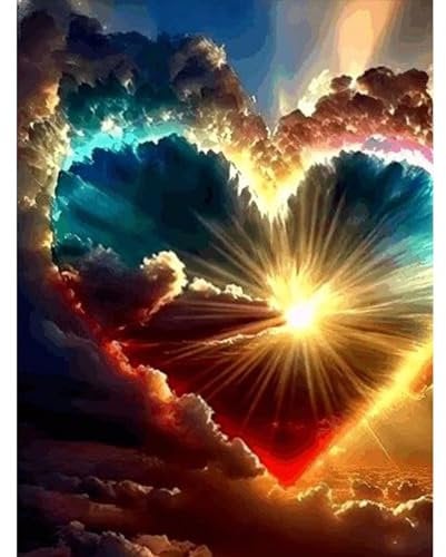 TOSTOG 5D Diamond Painting für Erwachsene,Wolken der Liebe Diamant Painting Kits Bilder,Diamant Malerei DIY Diamond Painting Bilder Set 30x40cm für Wanddekor
