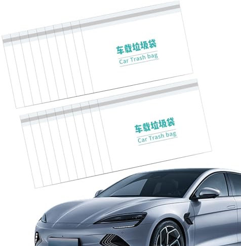 Müllbeutel befestigen, Müllsack für Auto | Müllsack für Auto wasserdicht und auslaufsicher 20/40 Stück, für Müll mit großer Kapazität, klebbar, weiß