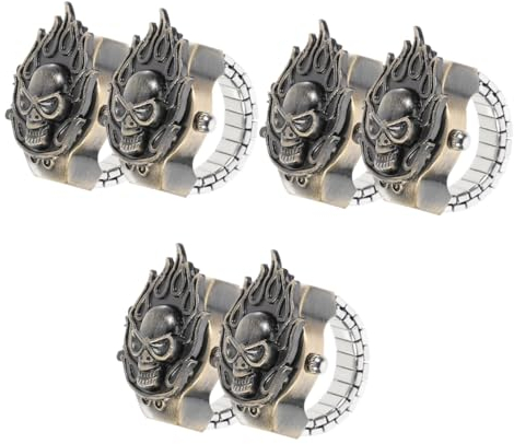 VALICLUD 6stücke Vintage Finger Uhr Kreative Fingeruhr Mit -open Cover Retro Punk Stil Als Schmuckstück Und Zeitmesser Für Damen Und Herren Für Alltag Und Anlässe