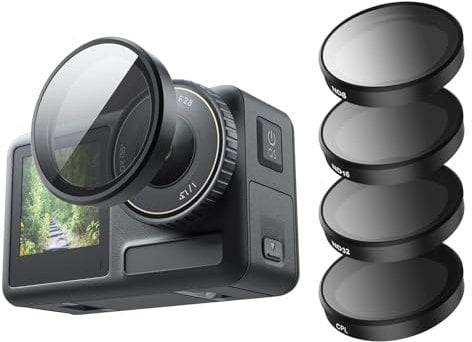 ND Filter Set Kompatibel mit DJI Osmo Action 5 Pro Action 4 Action 3, 4er-Pack(CPL/ND8/ND16/ND32) für DJI Action Zubehör Action Kamera Zubehör Neutraldichte Polarisator Objektiv Filter Set