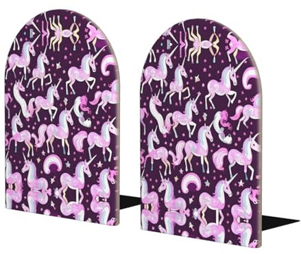 Serre-livres en forme de licorne rouge pour étagères, serre-livres et organisateur de bureau, bloque-livres pour livres/films