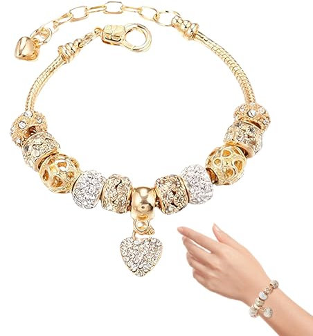 LUYANFX Armband Mädchen Bettelarmband Mädchen Verstellbares Armband Kinder Mädchen, Armbänder Kinder Mitgebsel, Schmuck Geschenke für Mädchen Damen (Gold)