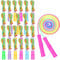 24 Pack Skipping Rope Bulk 2.2m Adjustable Rainbow Jump Rope Colourful Durable Nylon Skipping Rope with Ergonomic Plastic Handles for Schools Outdoor Exercise Training Party Game