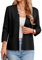Cardigan Donna Blazer Corto Vintage Elegante Giacca Estiva Bolero Casual Leisure Cardigan Ufficio M Nero -1