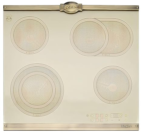 Kaiser Empire KCT 6185 ElfEm · Autarkes High-Light Elektro Kochfeld 60 cm · Glaskeramik Kochfeld 4 Platten · Retro Design · Touch Control · Zweikreis- & Bräterzone · Hochwertige Glaskeramik