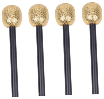 KONTONTY 4pièces Microphone Jouet Doré Faux pour Karaoké Garçon Fille Accessoire De Scène Lot de Microphones De Jeu De Rôle