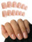 UYRVAPE 24pcs Unghie Finte Rosse Unghie Finte Natale Corte Quadrate Adesive Gel Nail Stickers Unghie Finte Copertura Completa Press on Nails per Ragazze Donna Natalizie Halloween DIY(rosa)