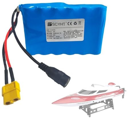 SSCYHT 12,6 V 10400 mAh Fischerboot-Akkupack Flugzeugmodell-Ersatz-Lithiumbatterie 3S4P Wiederaufladbarer Li-Ionen-Akku 12-V-Geräte