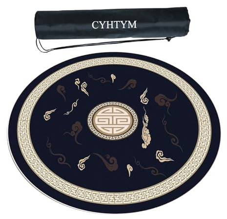CYHTYM Tapete de Mesa de Mahjong Suave y silencioso con Bolsa de Almacenamiento Negra(Blue2,80CM/31.5)
