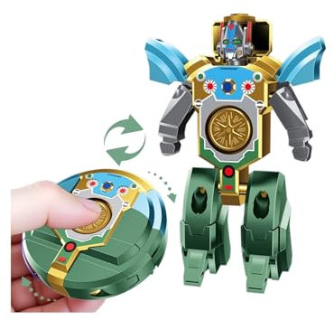 2 In 1 Transformable Roboter Fidget Spinner Spielzeug | Sensorisches Stressabbau Verformbares Mini Roboter Spielzeug Für Kinder & Erwachsene | Reisespielzeug Cooles Handspinner Für Junge/Mädchen Ab 3+