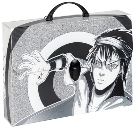 Favorit Koffer aus Polypropylen mit Druck in hoher Auflösung MANGA Black Man, Maße 37,5 x 27 cm, Rücken 8 cm, 1 Verschluss
