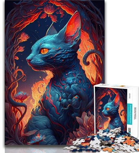 1000-teiliges Puzzle Sphynx Spellbound Puzzle für Erwachsene 1000 Teile für Kinder ab 14 Jahren unmögliches Spiel Erwachsene und Jugendliche (38x26cm)